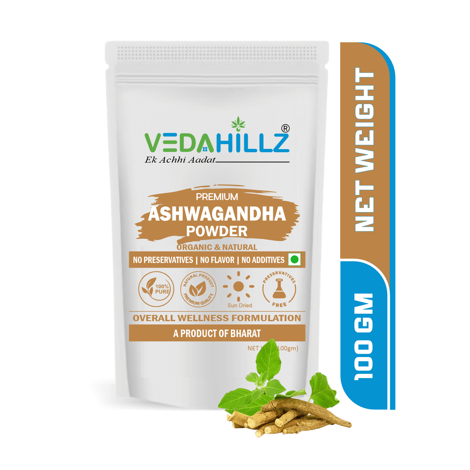 Vedahillz Ashwagandha Powder Made from Carefully Selected Ashwagandha Roots